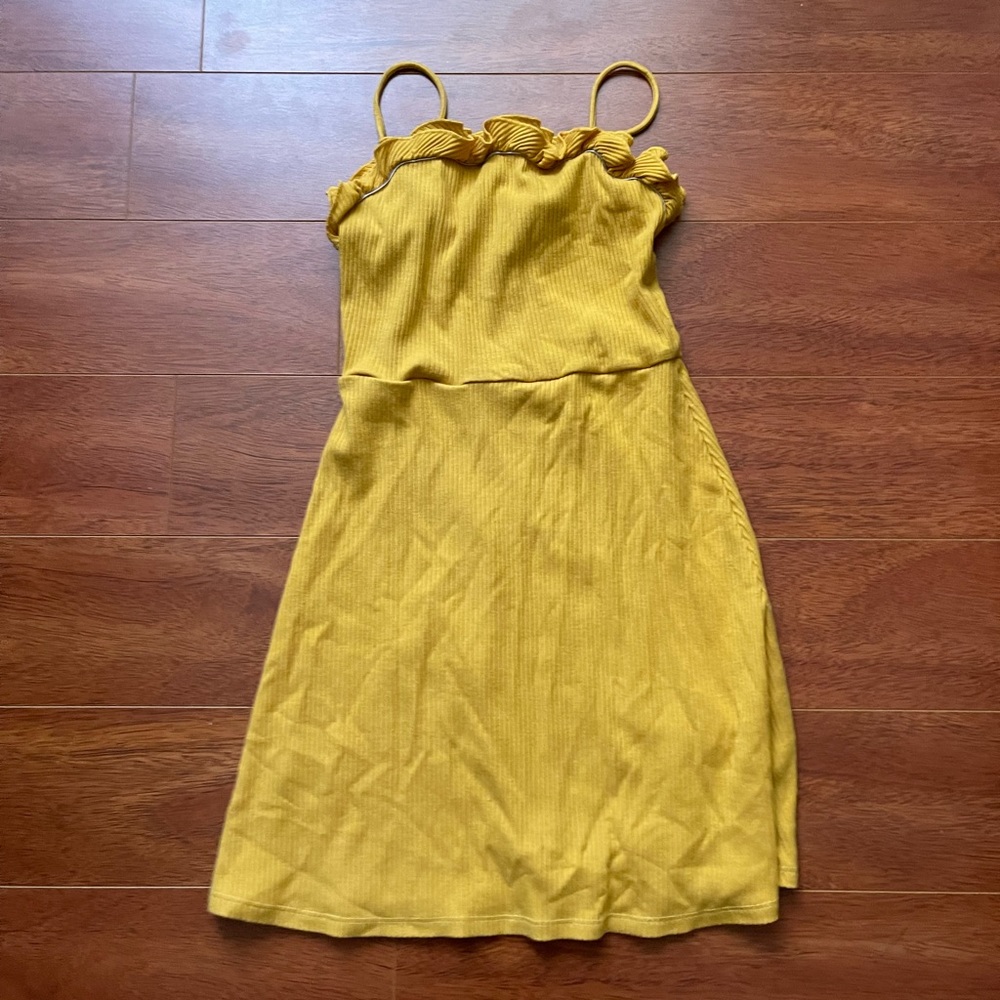 Reformation Ruffle Yellow Dress XS